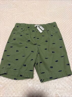 Carter's Olive Green Shorts with Navy Animal Prints